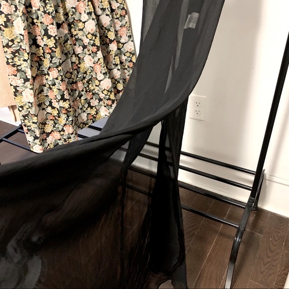 H&M | Lace Sheer Black V-Neck Sexy Lingerie Maxi Slip Dress - Picture 4 of 6